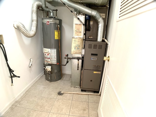 utility room featuring water heater