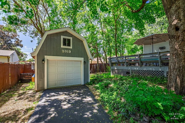 view of garage