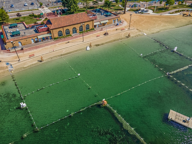 bird's eye view with a water view and a rural view