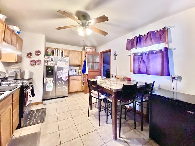 16404 Homan Ave, Markham, IL 60428 - dining space with light tile patterned floors and a ceiling fan