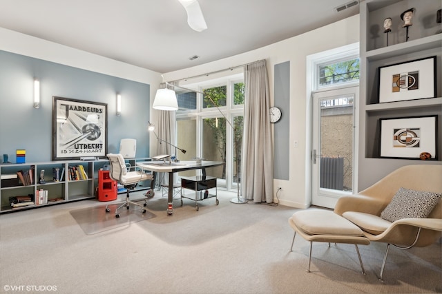 office area featuring a wealth of natural light