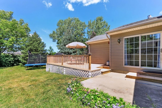 view of yard with a patio and a deck