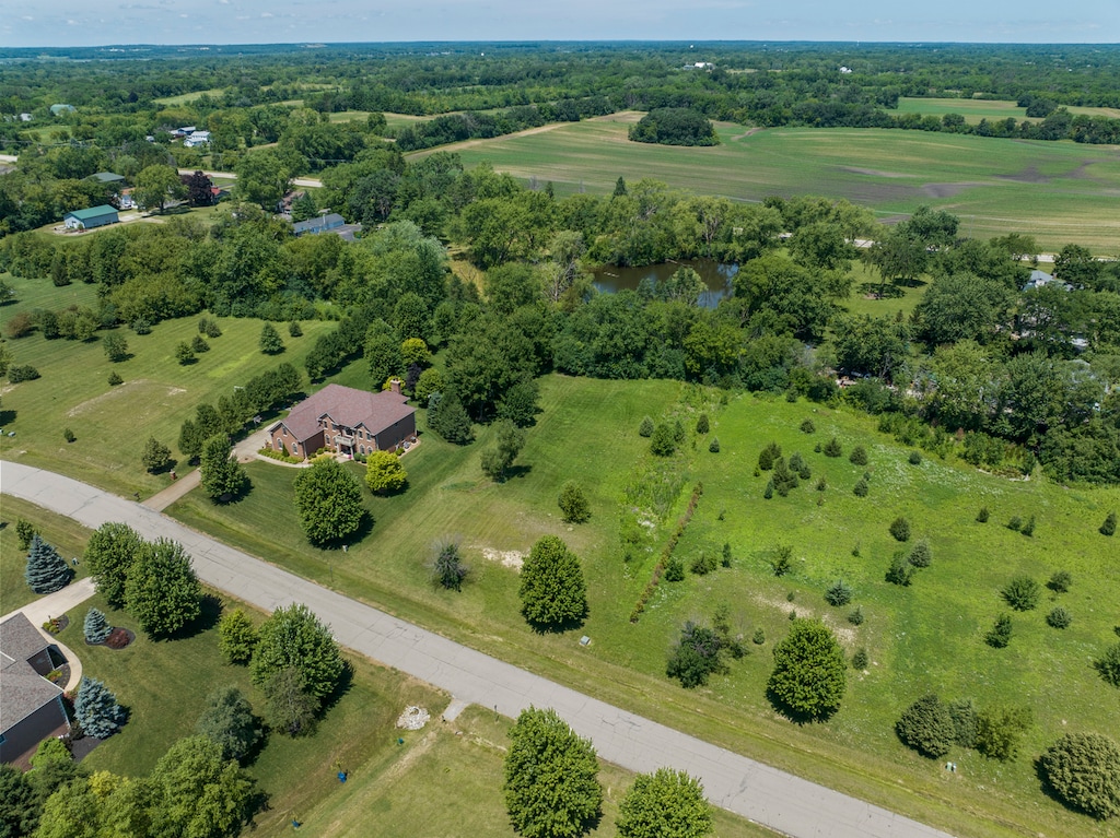 bird's eye view with a rural view