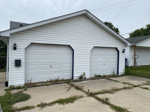 view of garage