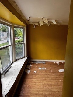 spare room featuring hardwood / wood-style flooring