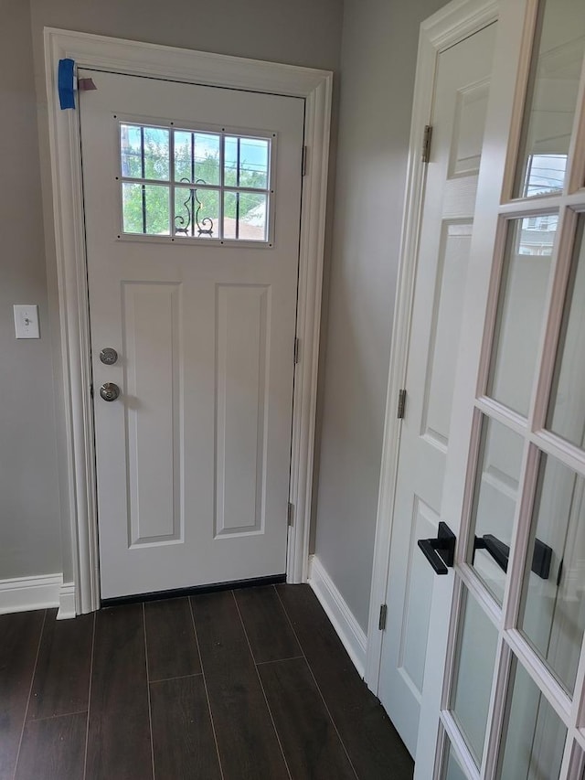 entryway featuring french doors