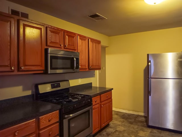 kitchen with appliances with stainless steel finishes