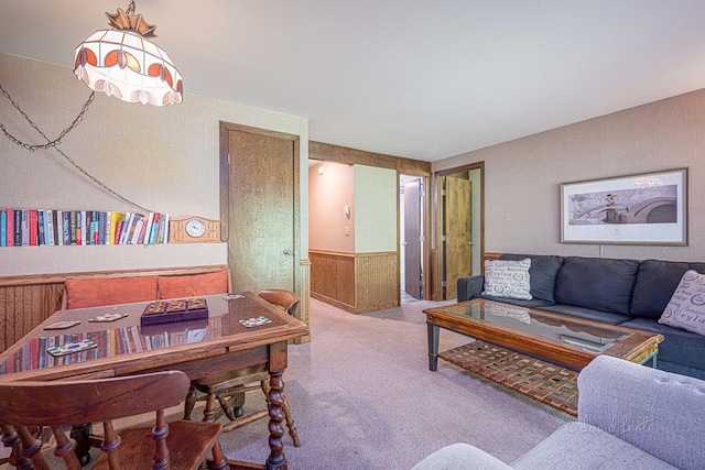 living room featuring carpet flooring