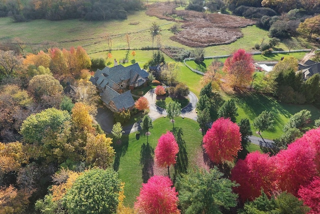 drone / aerial view with a rural view