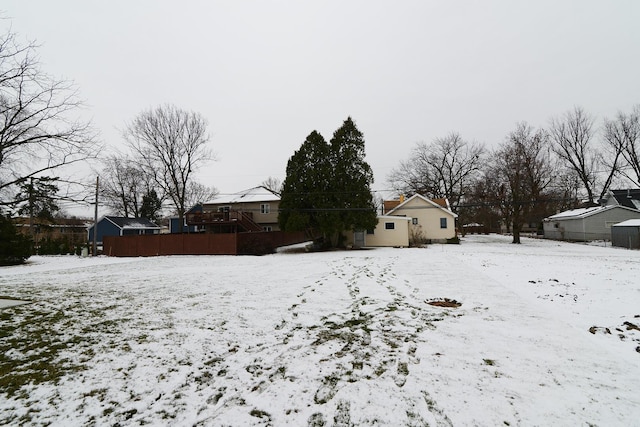 view of snowy yard