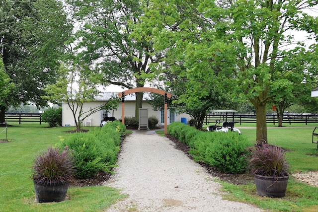 exterior space with a front lawn