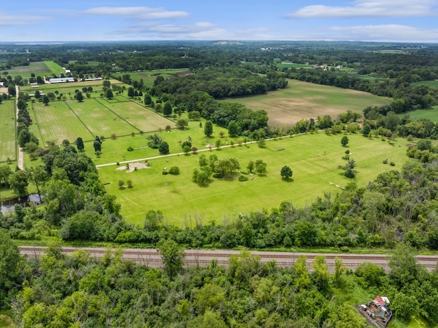 aerial view featuring a rural view