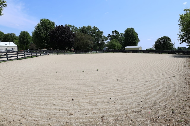 exterior space with a rural view