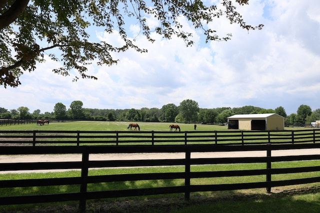 exterior space featuring a rural view