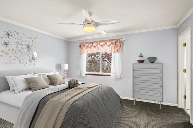 unfurnished bedroom with ceiling fan, crown molding, connected bathroom, and light hardwood / wood-style flooring