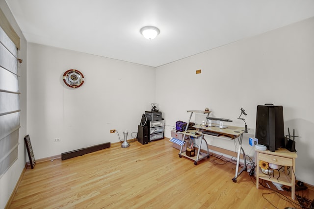 misc room with light wood-type flooring