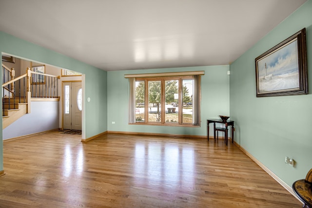 interior space with hardwood / wood-style floors