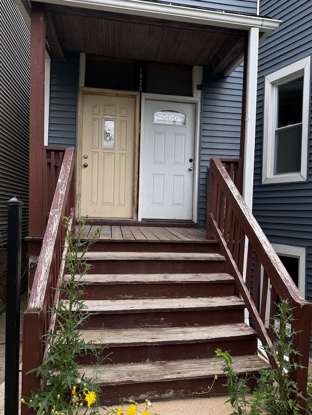 entrance to property with a porch