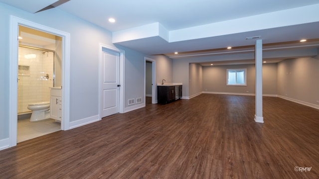 interior space featuring dark hardwood / wood-style floors