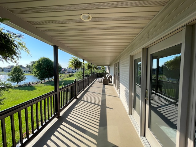 balcony with a water view