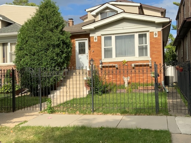 view of front of property featuring central air condition unit