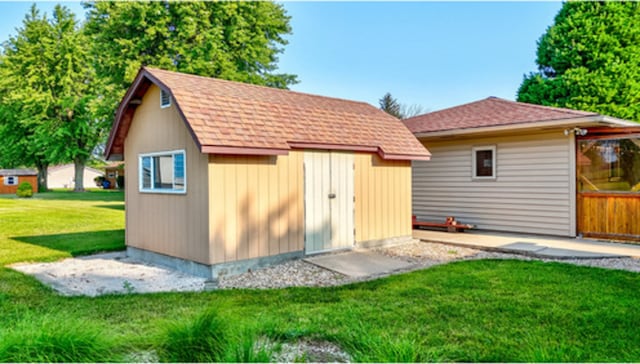 view of shed