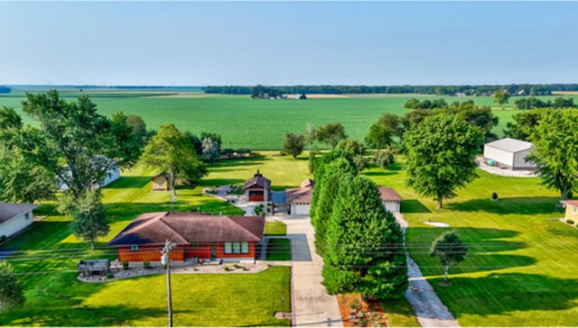 drone / aerial view with a rural view