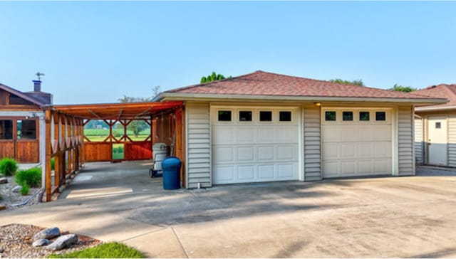 view of garage