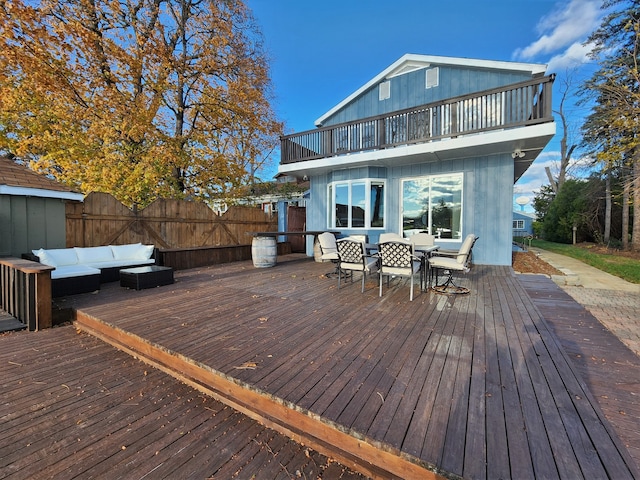 deck featuring an outdoor hangout area