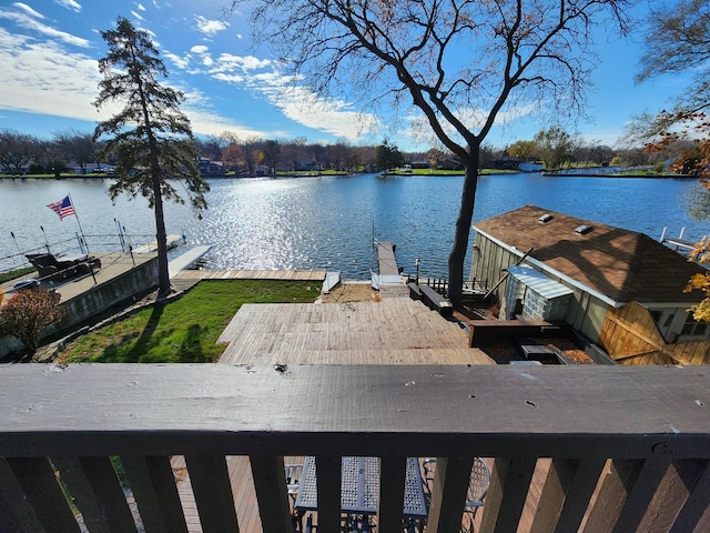 water view featuring a boat dock