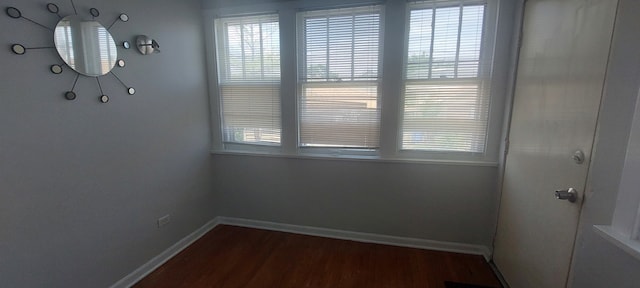 interior space with hardwood / wood-style flooring