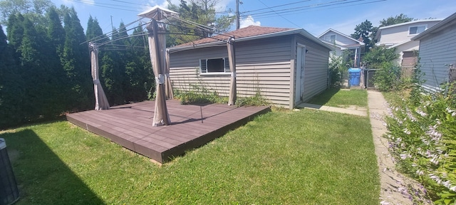 view of yard featuring a deck and a gazebo