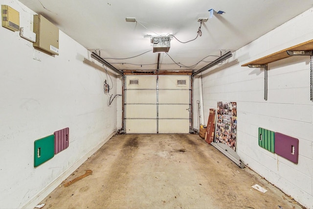 garage featuring a garage door opener