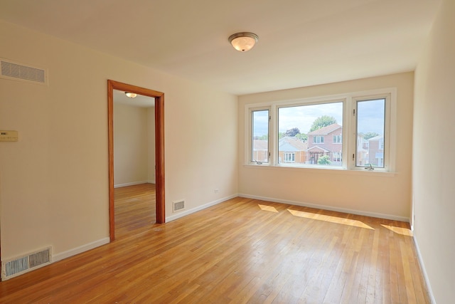 empty room featuring light wood-type flooring