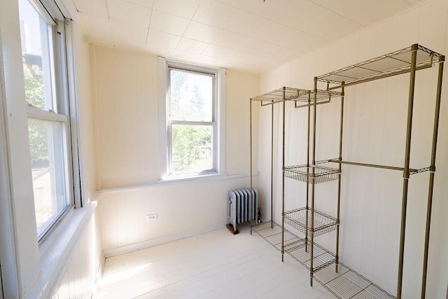 empty room featuring radiator heating unit