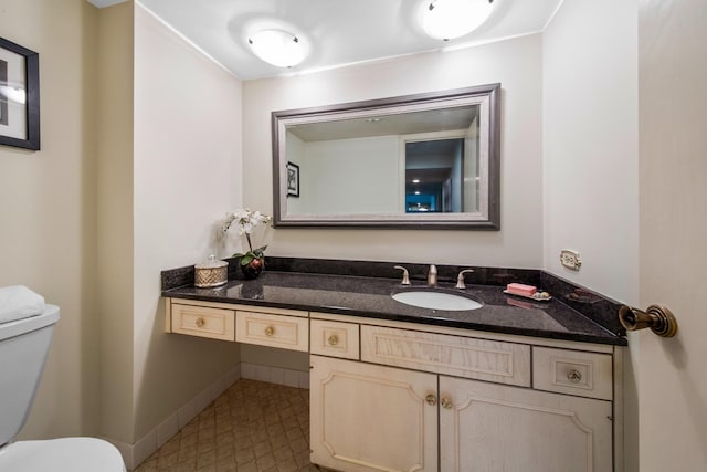 bathroom with toilet and vanity