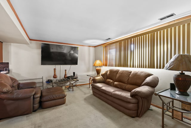 living room featuring carpet flooring