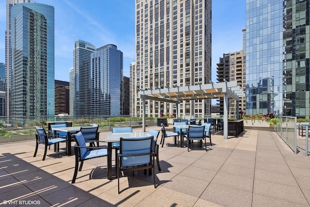 view of patio with a pergola