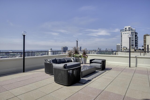 view of patio featuring an outdoor living space