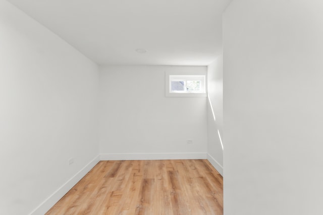 unfurnished room featuring light hardwood / wood-style flooring