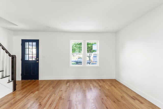 foyer with light hardwood / wood-style flooring