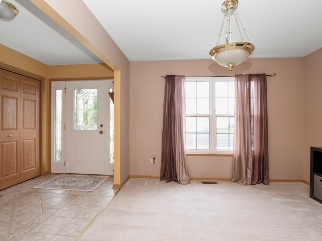 view of carpeted entryway