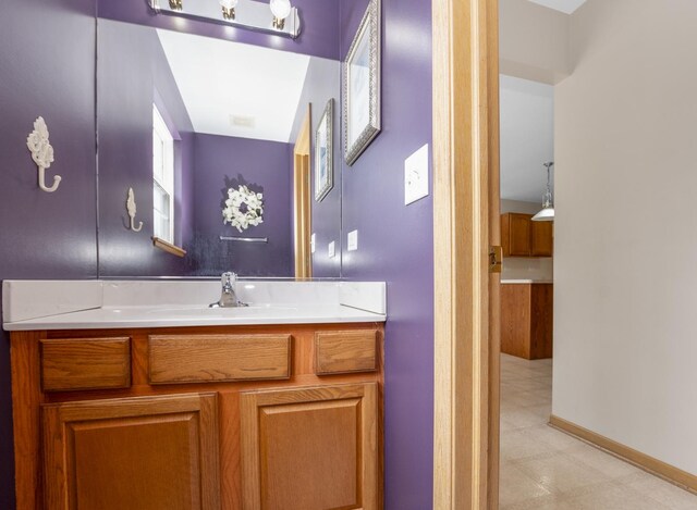 bathroom featuring vanity and tile patterned flooring