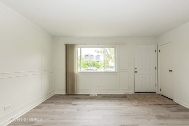 empty room featuring light wood-type flooring