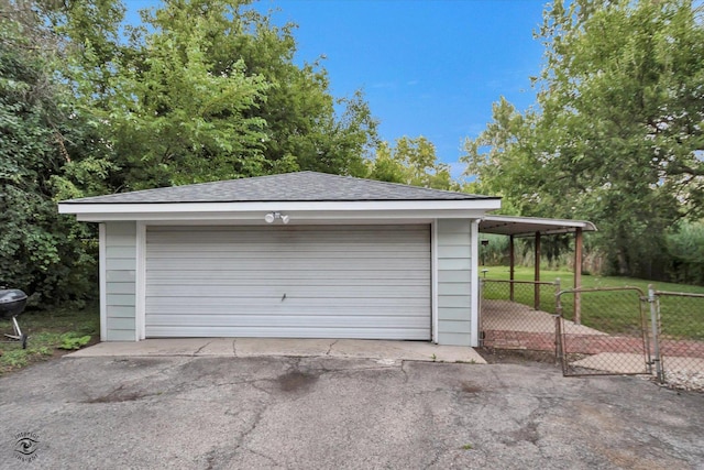 view of garage