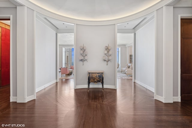 unfurnished room featuring dark hardwood / wood-style floors