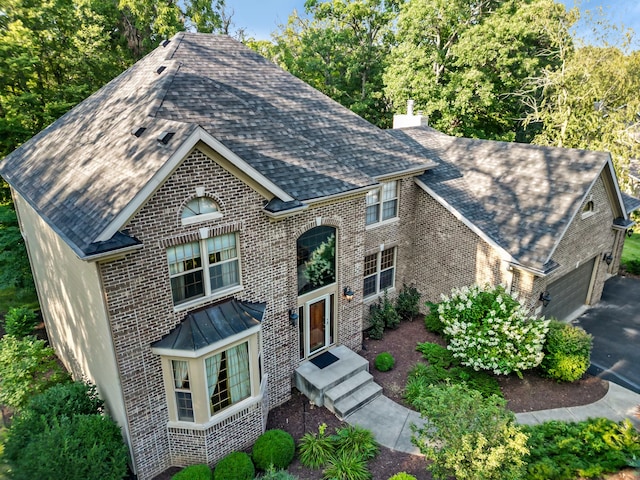 view of front of house with a garage