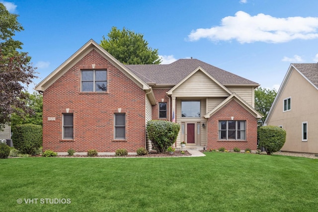 view of front property with a front lawn