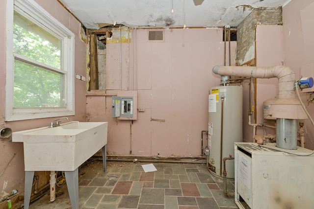 interior space featuring gas water heater