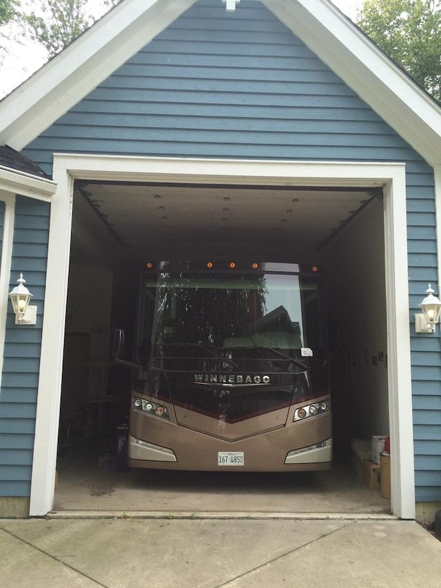 view of garage